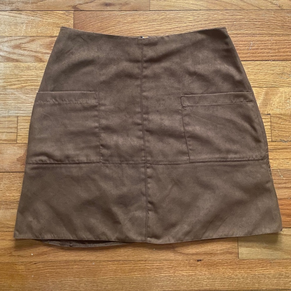 Redherring brown suede skirt